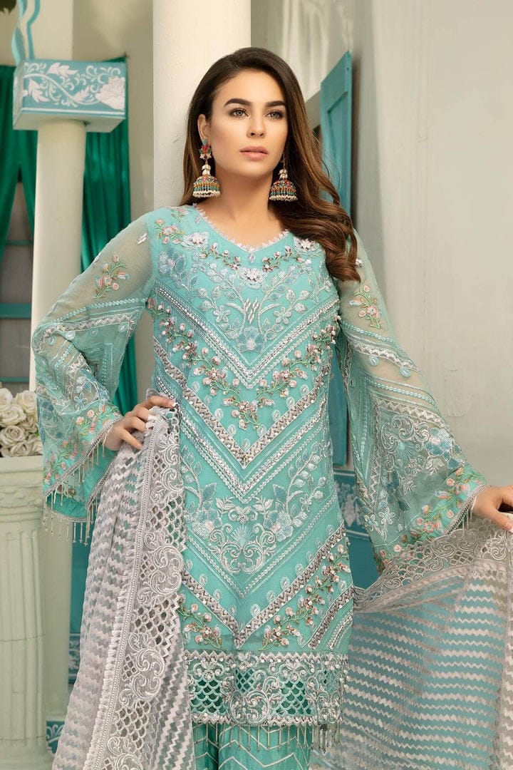 Emaan Adeel Luxury Semi Pure Chiffon Embroidered - 3 PC Unstitched