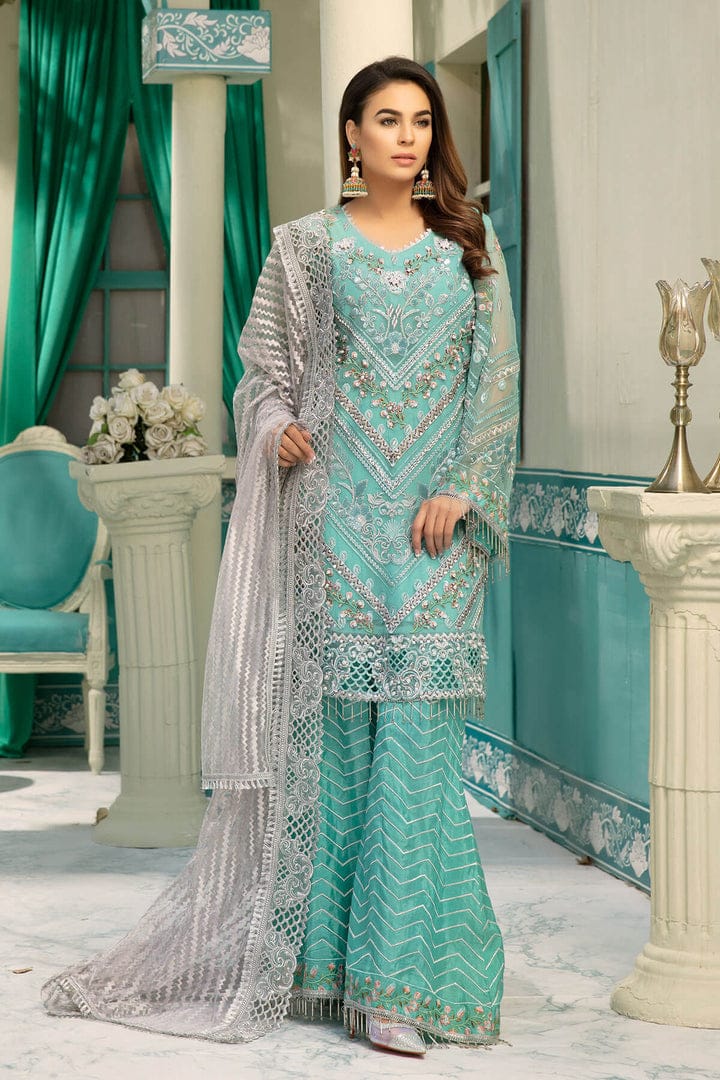 Emaan Adeel Luxury Semi Pure Chiffon Embroidered - 3 PC Unstitched