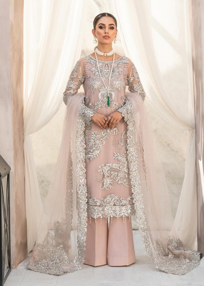IMROZIA LUXURY NET EMBROIDERED 3 PC - UNSTITCHED