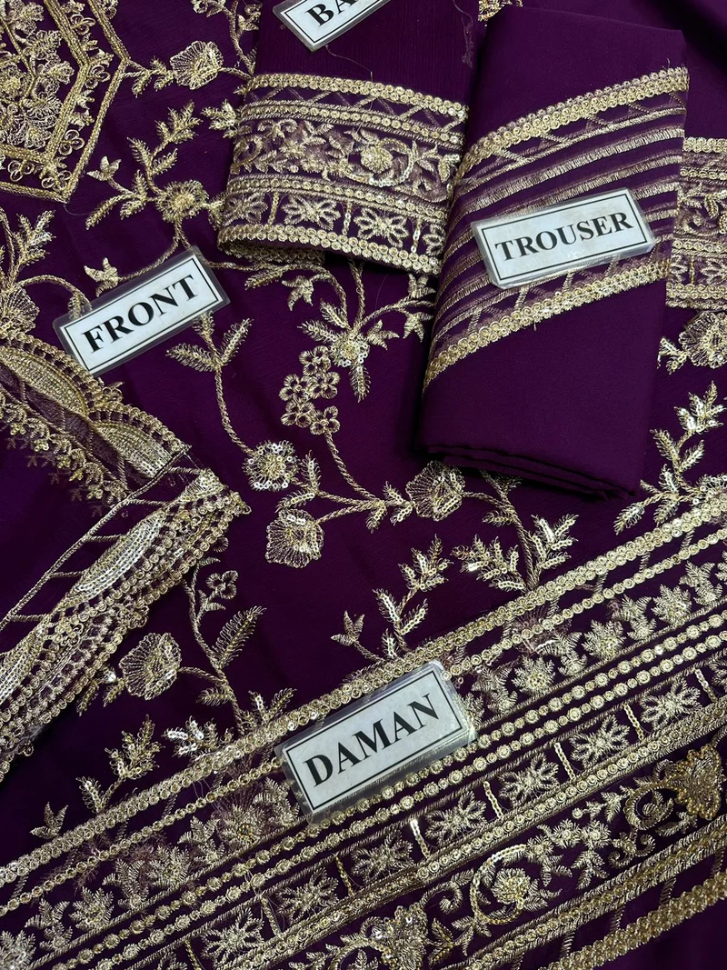 ASIM JOFA LUXURY EMBROIDERED CHIFFON - 3 PC UNSTITCHED