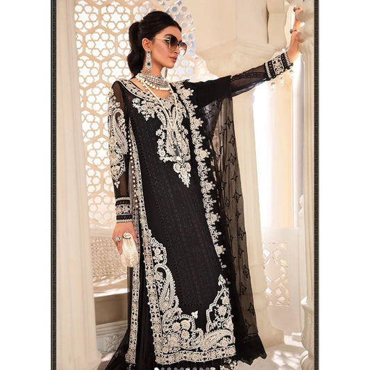 MARIA B LUXURY SEMI PURE CHIFFON WEDDING - 3 PC UNSTITCHED
